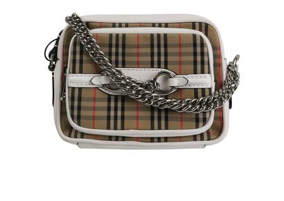 1983 Check Link Crossbody, &pound;355, Handbags, Beige/White, Leather, Front view